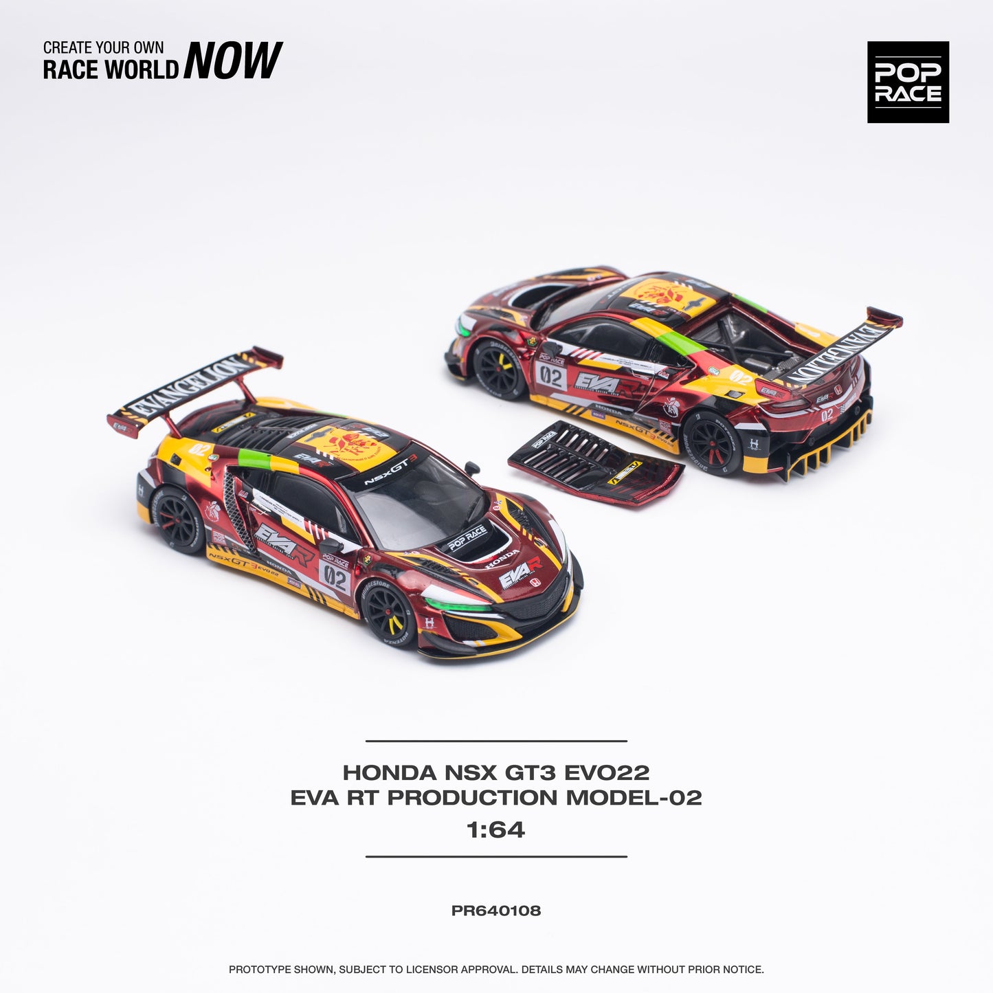 Honda NSX GT3 Evo22 EVA RT EVANGELION Production Model-02 Pop Race - Big J's Garage