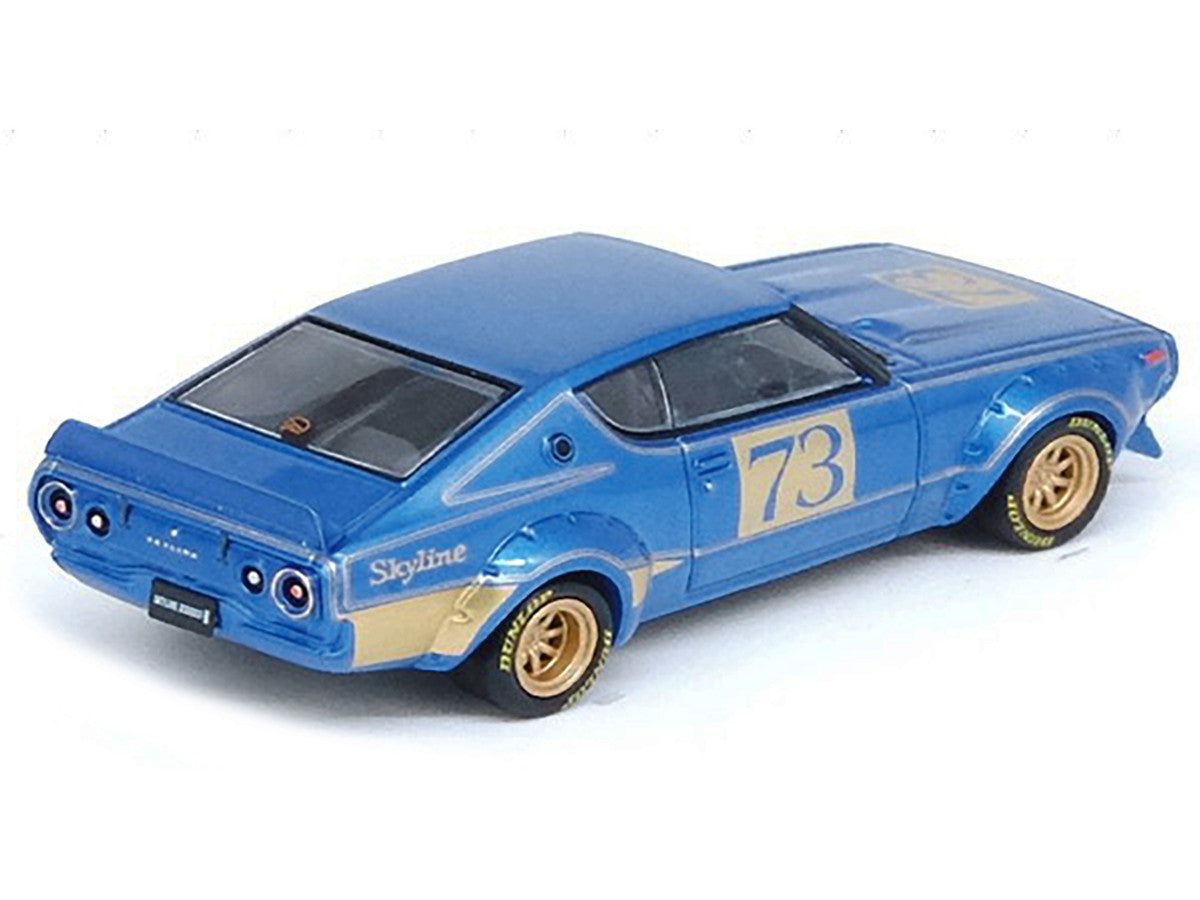 Nissan Skyline 2000 GT-R (KPGC10) RHD (Right Hand Drive) #73 Blue Metallic "Racing Concept" 1/64 Inno 64 - Big J's Garage