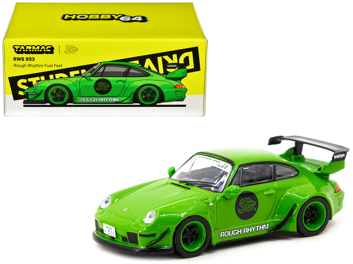 Porsche 993 RWB Rough Rhythm Fuel Fest Student Driver Green Tarmac Works x Hobby 64 - Big J's Garage