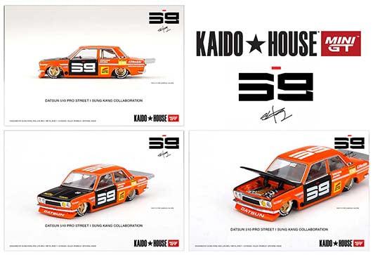 Datsun 510 Pro Street Kaido House x Mini GT in Orange - Big J's Garage