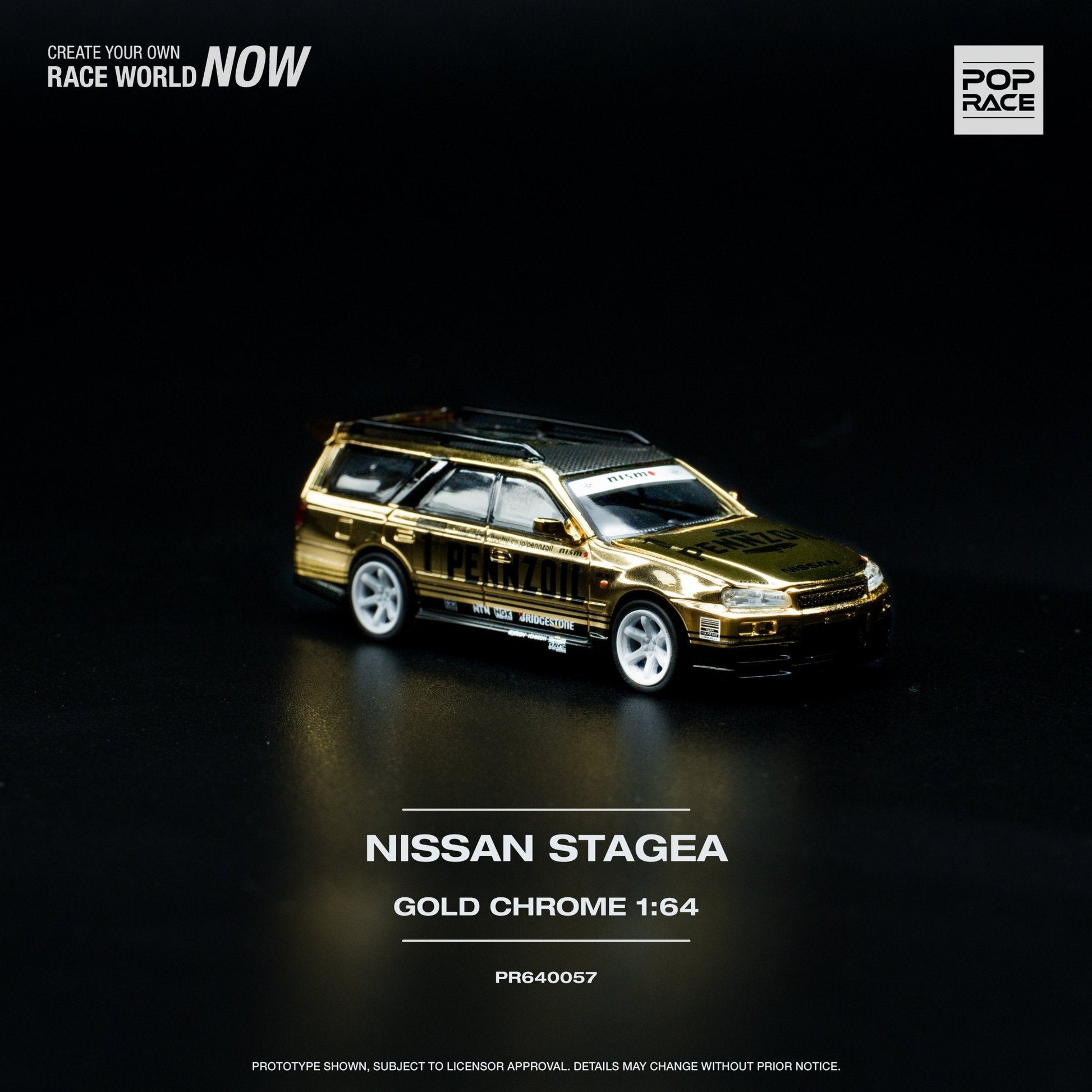 Nissan Stagea Pennzoil Gold Chrome Pop Race - Big J's Garage