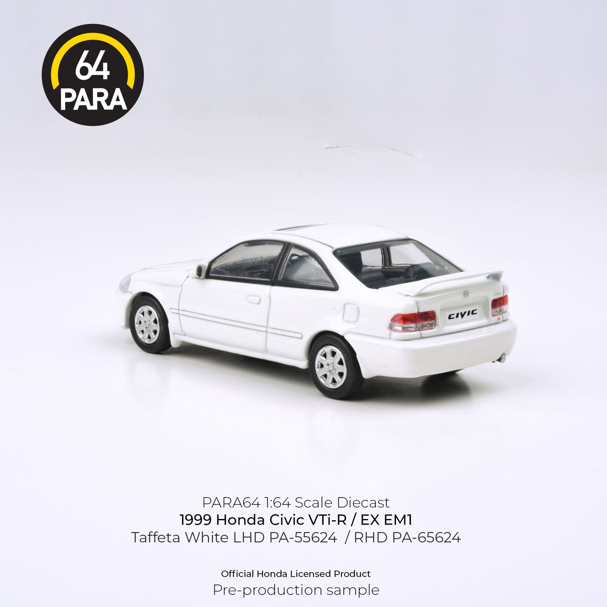 (Pre-Order) 1999 Honda Civic Si EM1 Taffeta White EX LHD Para64 - Big J's Garage