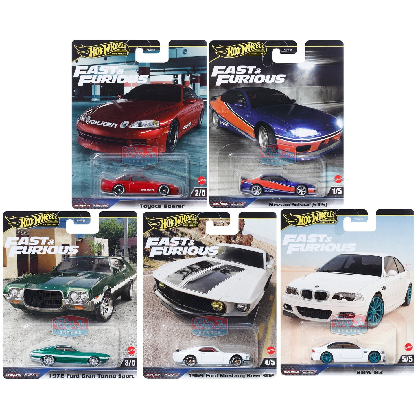 (Pre-Order) Fast and Furious Assortment F Hot Wheels Car Culture Premium 5-Car Assortment - Big J's Garage