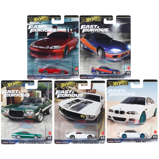 (Pre-Order) Fast and Furious Assortment F Hot Wheels Car Culture Premium 5-Car Assortment - Big J's Garage