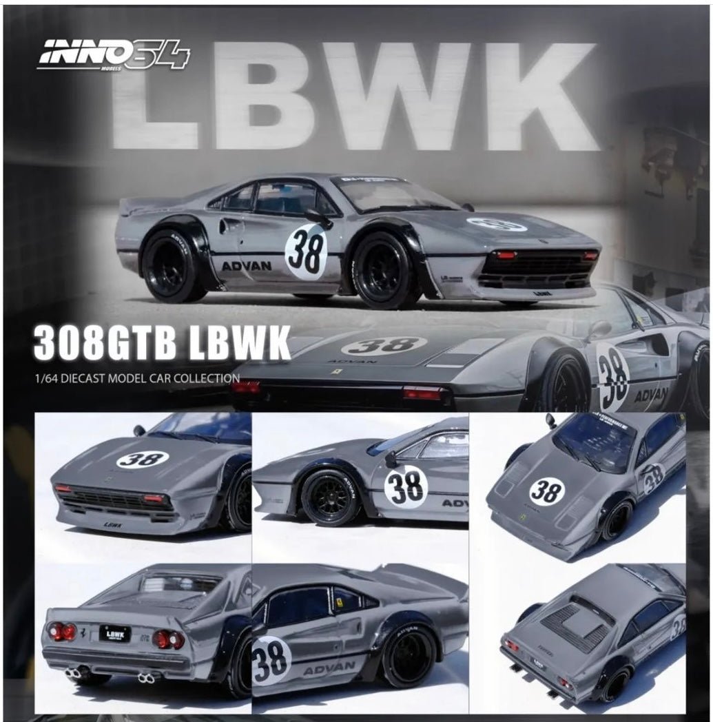 (Pre-Order) Ferrari 308 GTB LBWK Grey #38 Inno 64 - Big J's Garage