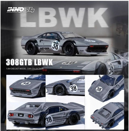 (Pre-Order) Ferrari 308 GTB LBWK Grey #38 Inno 64 - Big J's Garage