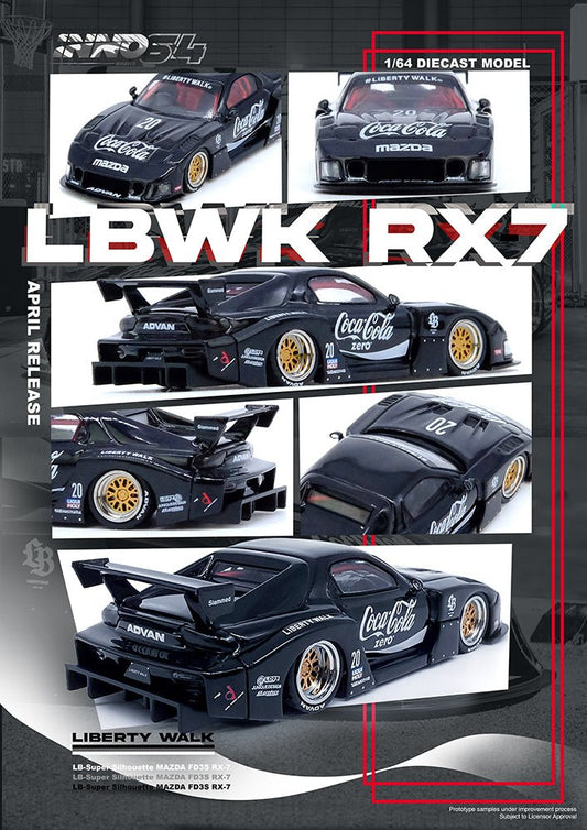 (Pre-Order) Mazda RX7 (FD3S) LB-Super Silhouette LBWK Coca-Cola Black Inno 64 - Big J's Garage