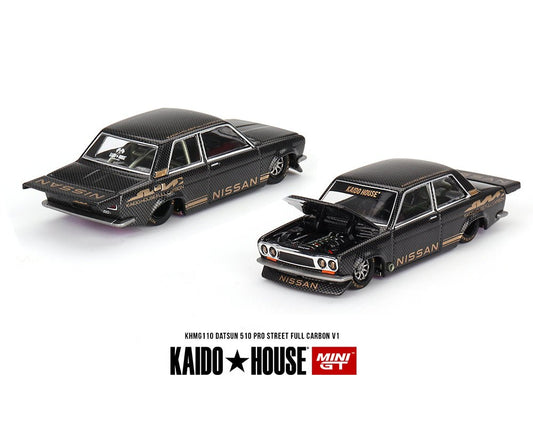 (Pre-Order) Nissan Datsun 510 Pro Street Full Carbon V1 Kaido House x Mini GT - Big J's Garage