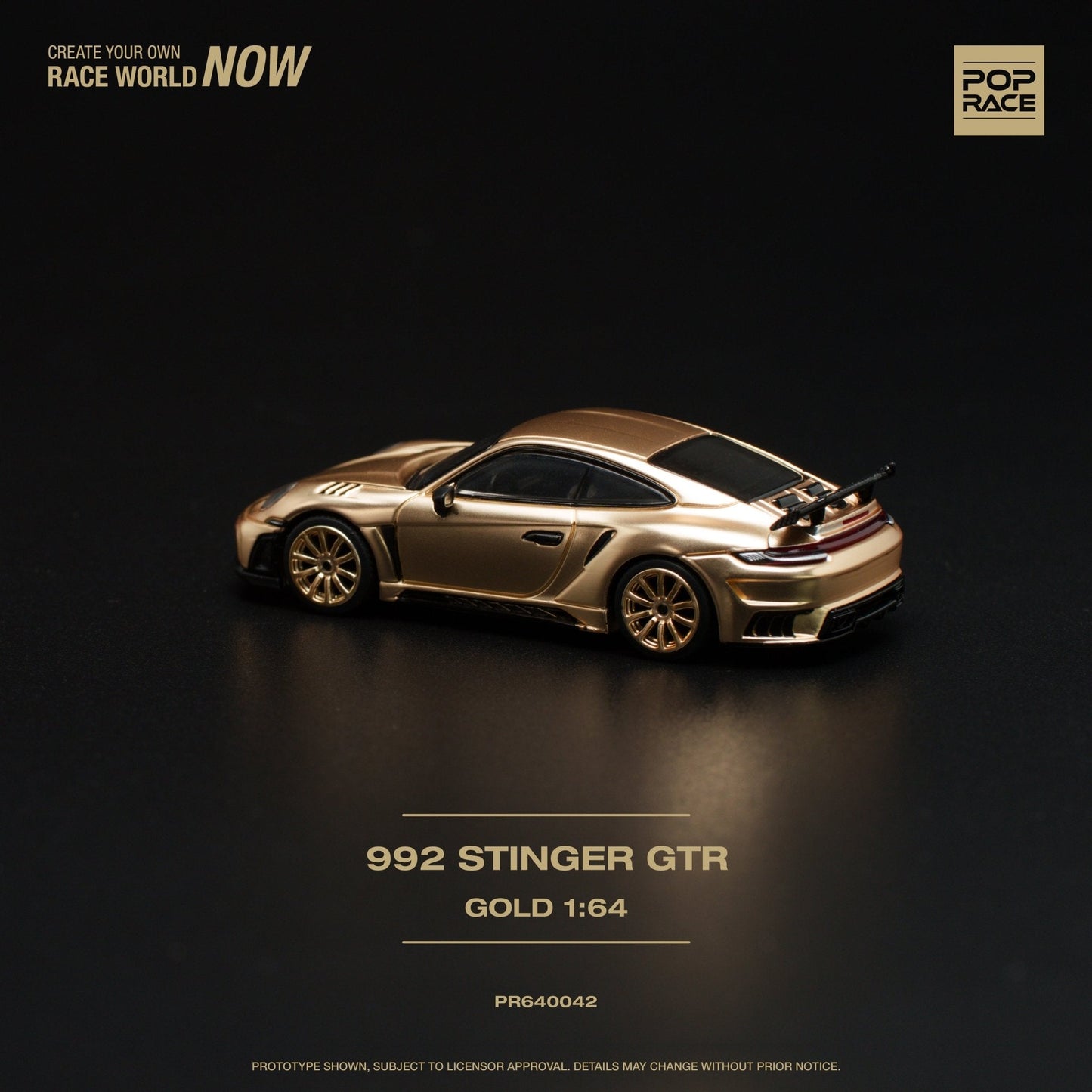 (Pre-Order) Porsche 992 Stinger GTR Gold Pop Race - Big J's Garage