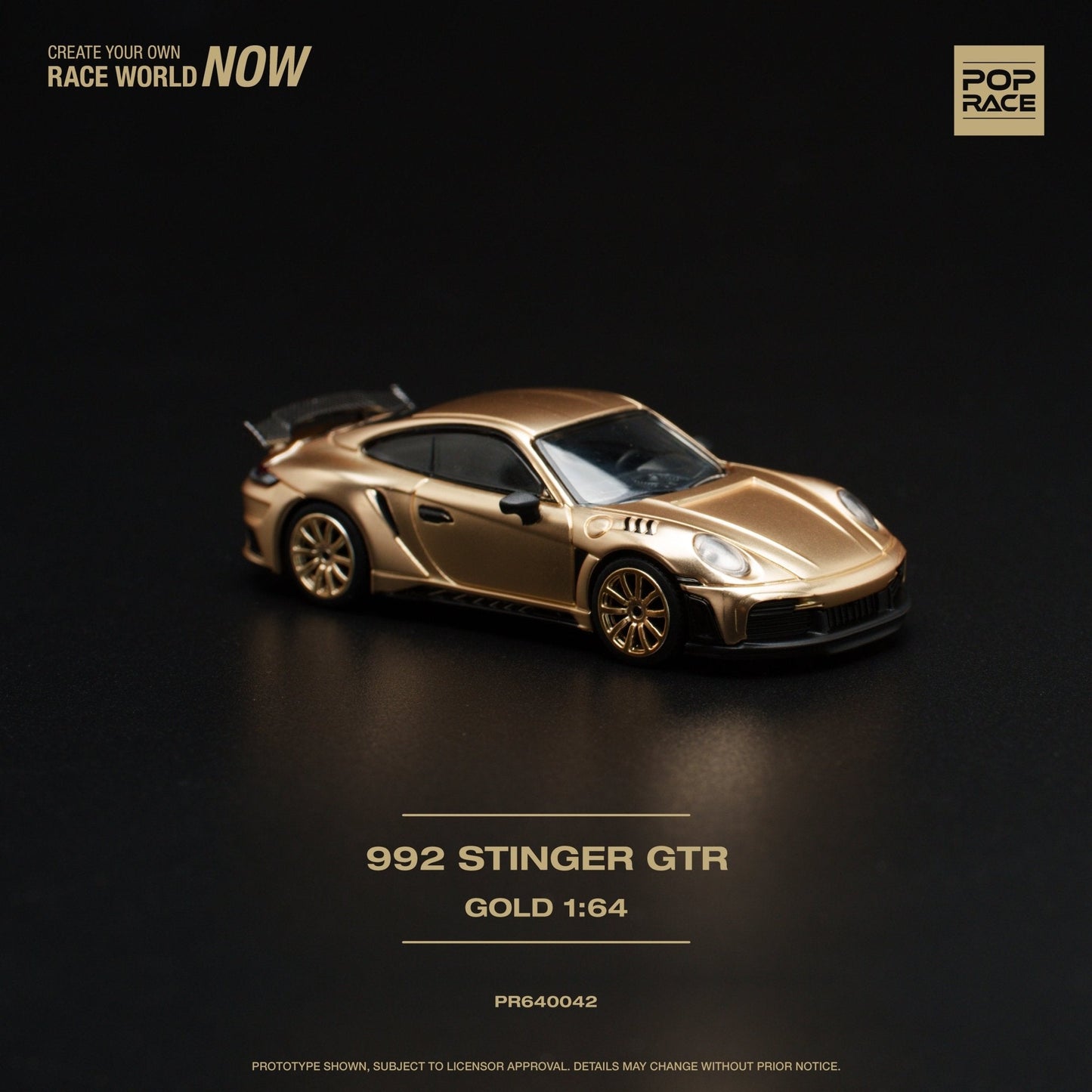 (Pre-Order) Porsche 992 Stinger GTR Gold Pop Race - Big J's Garage