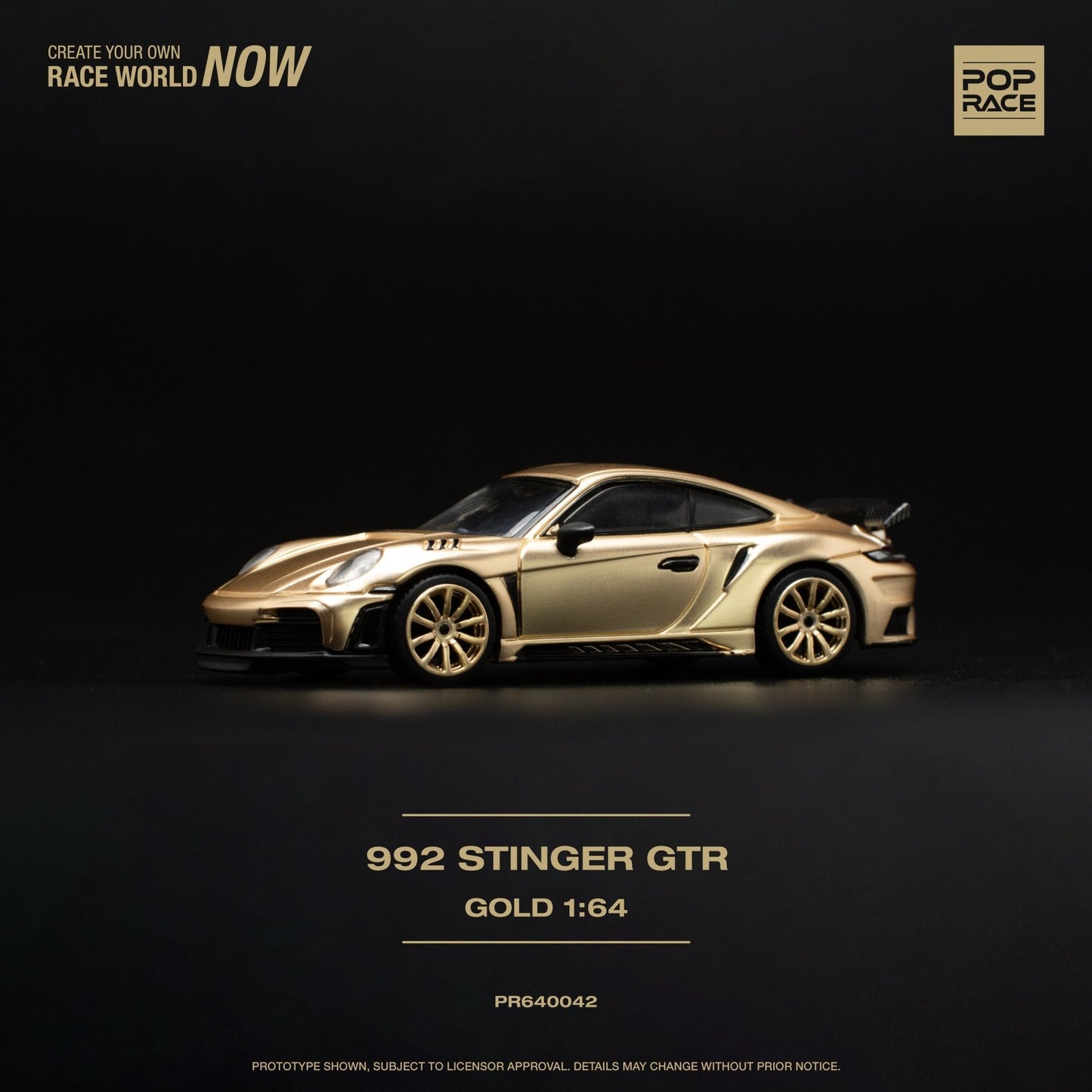 (Pre-Order) Porsche 992 Stinger GTR Gold Pop Race - Big J's Garage