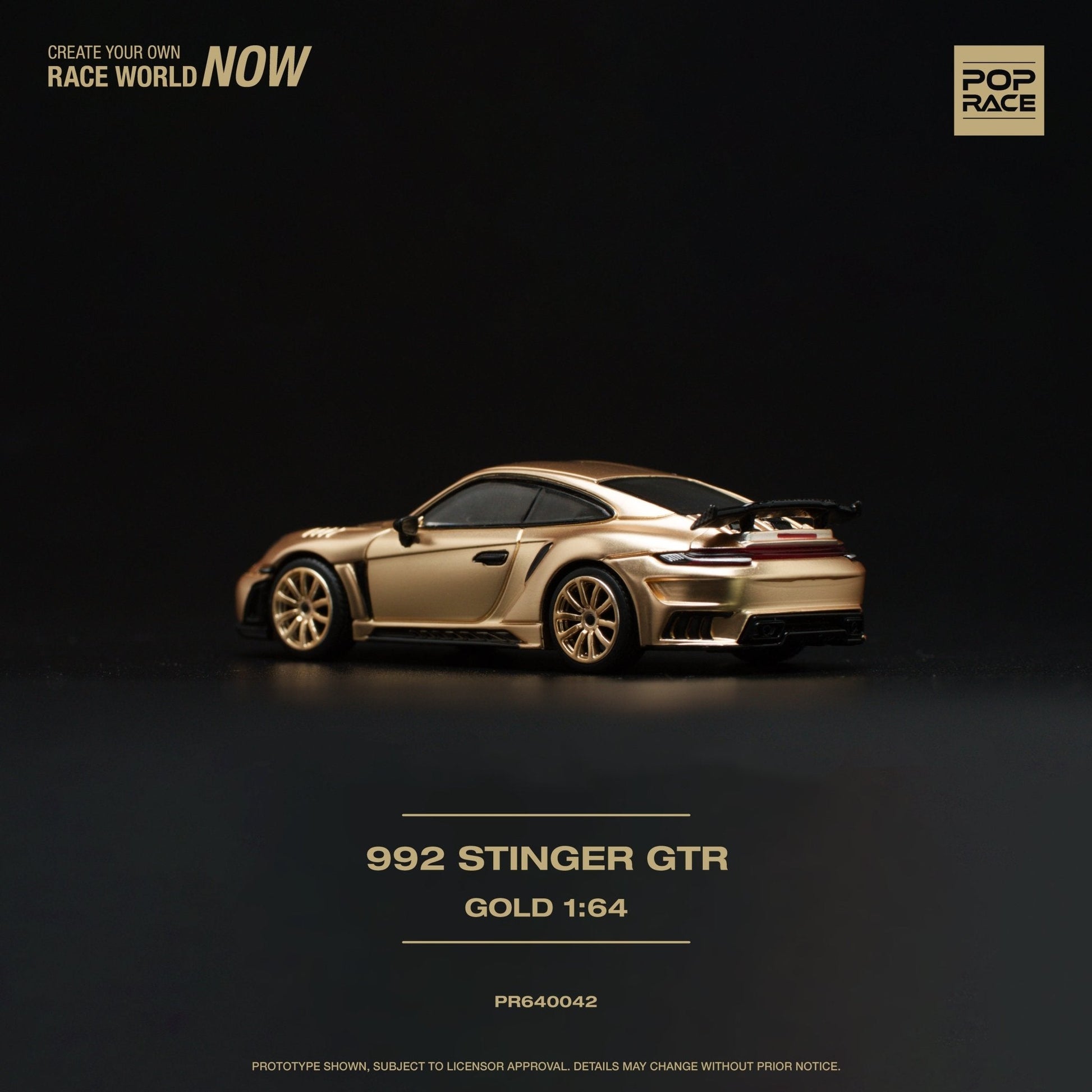 (Pre-Order) Porsche 992 Stinger GTR Gold Pop Race - Big J's Garage