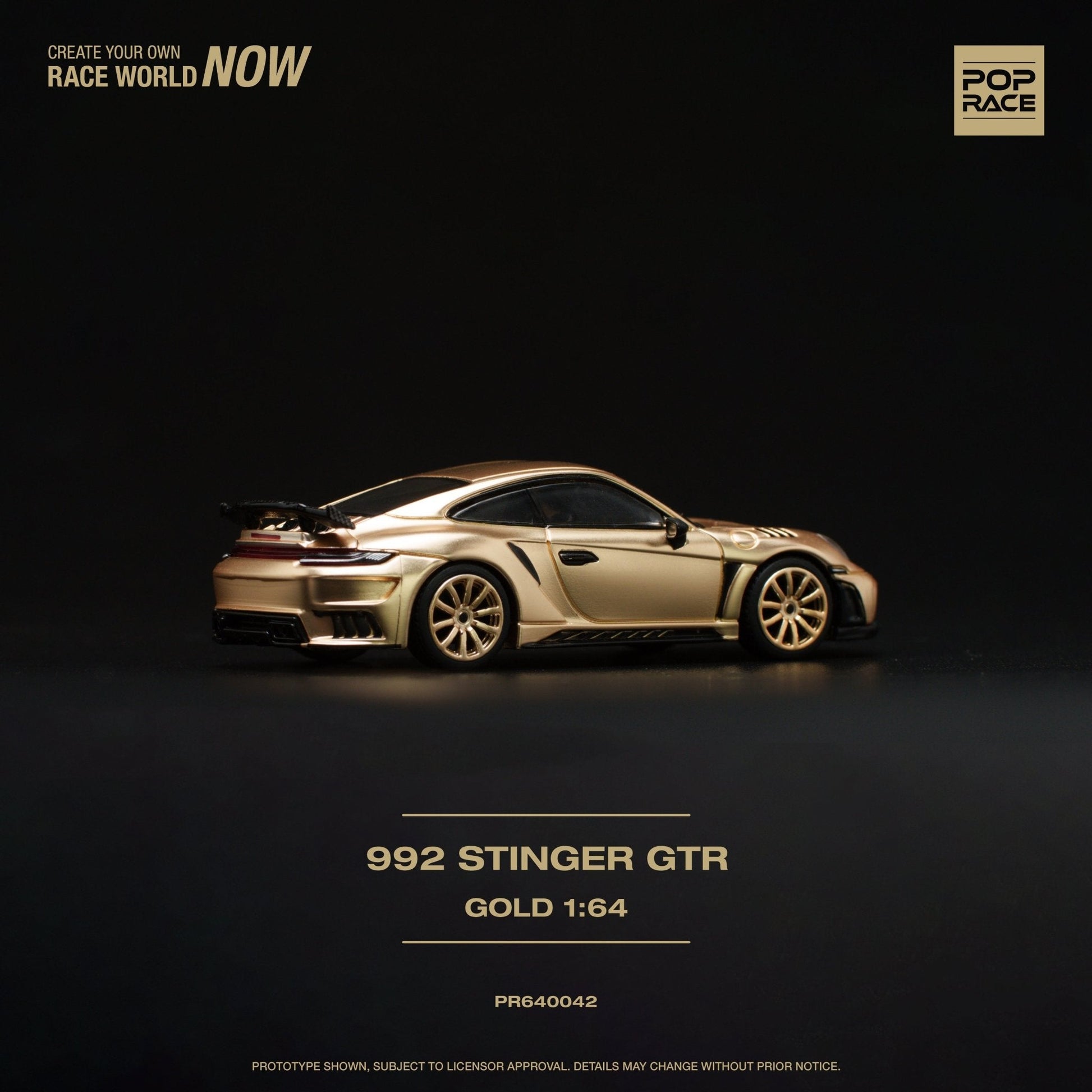 (Pre-Order) Porsche 992 Stinger GTR Gold Pop Race - Big J's Garage