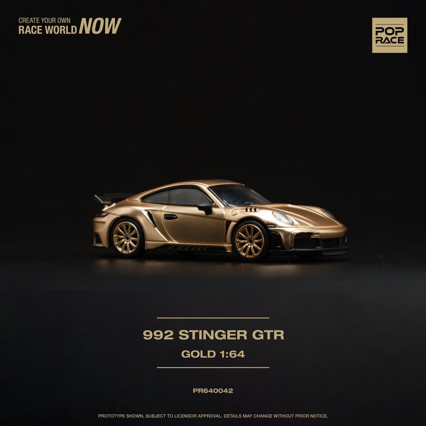 (Pre-Order) Porsche 992 Stinger GTR Gold Pop Race - Big J's Garage