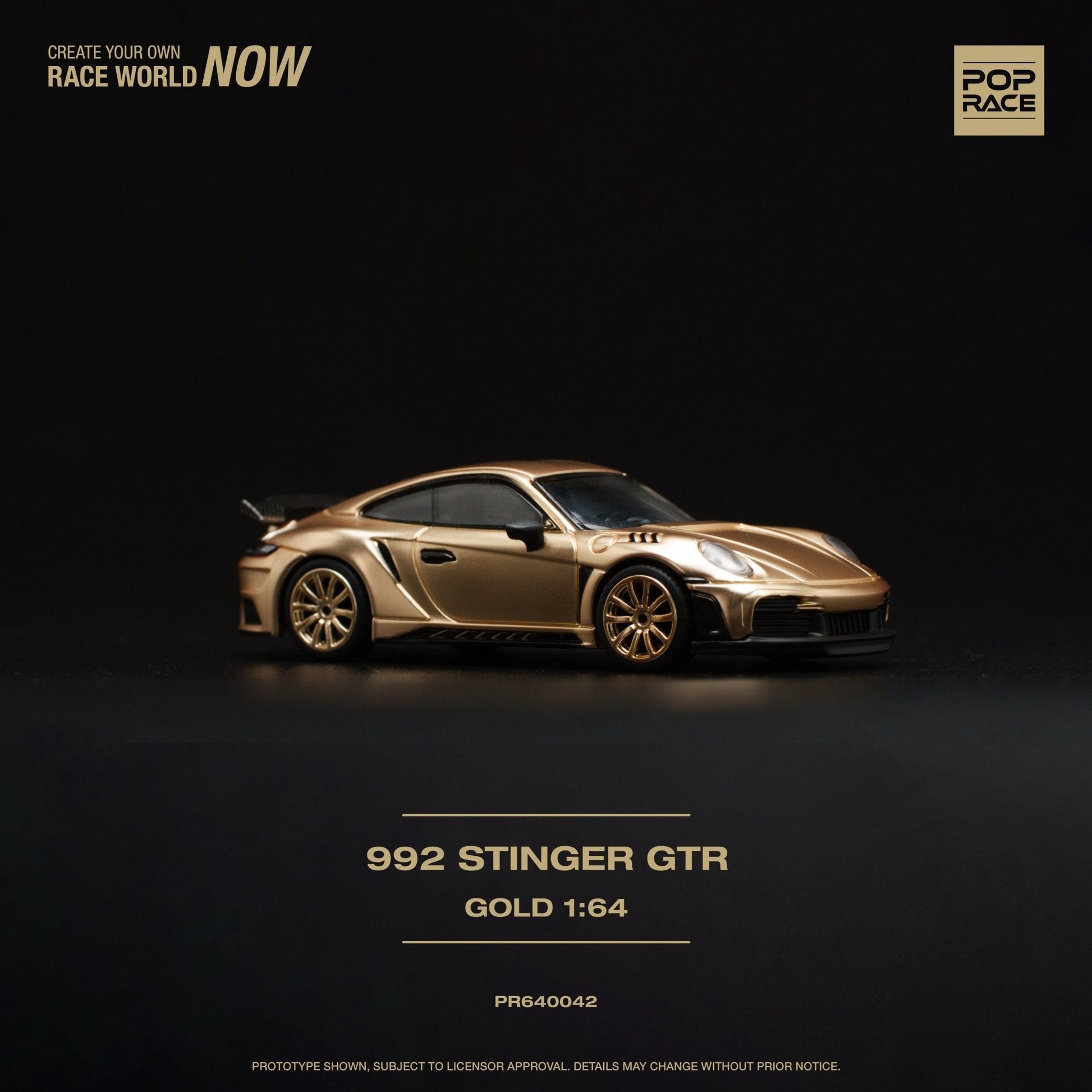 (Pre-Order) Porsche 992 Stinger GTR Gold Pop Race - Big J's Garage