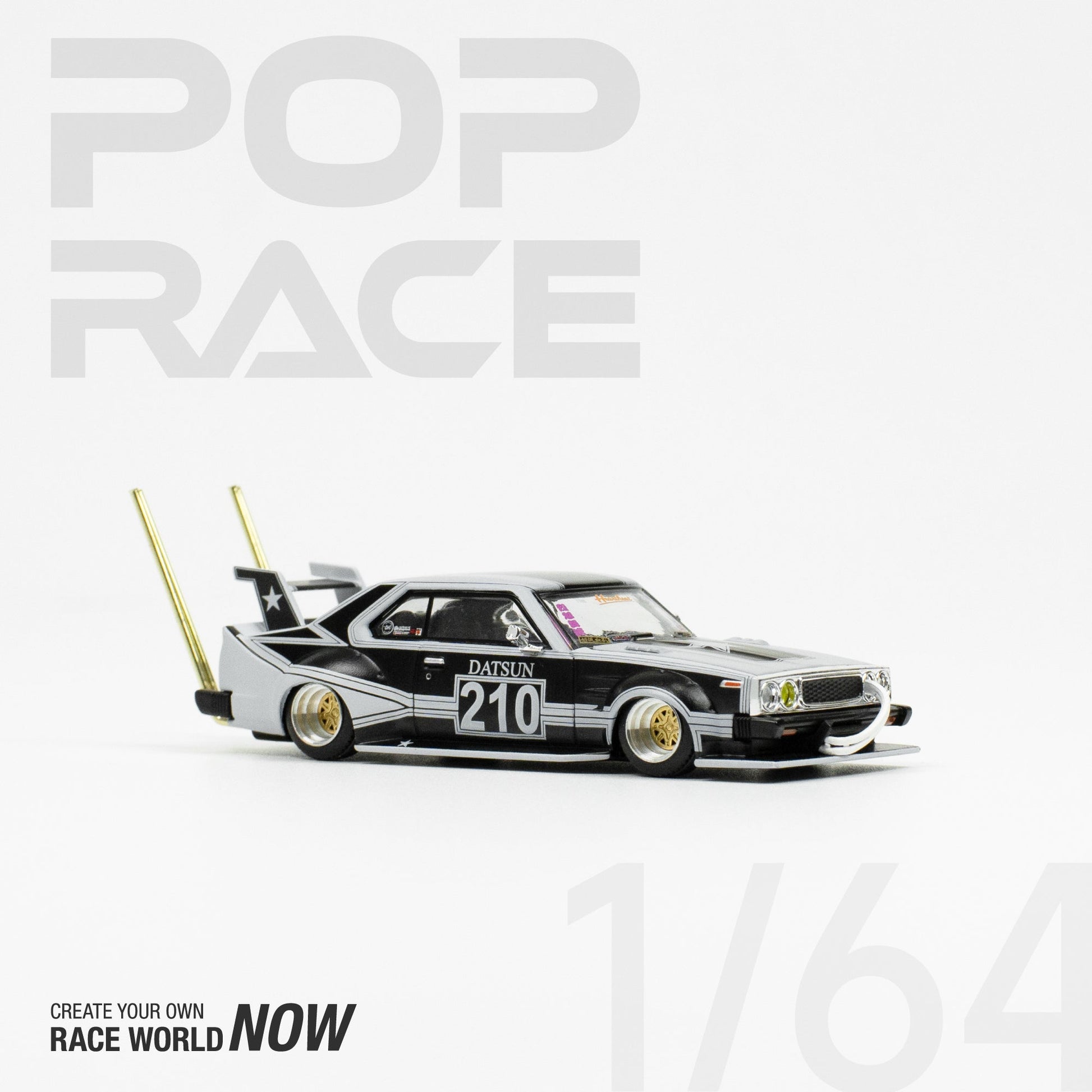 (Pre-Order) Skyline C210 Kaido Racer - Bosozoku Style Matte Black Pop Race - Big J's Garage