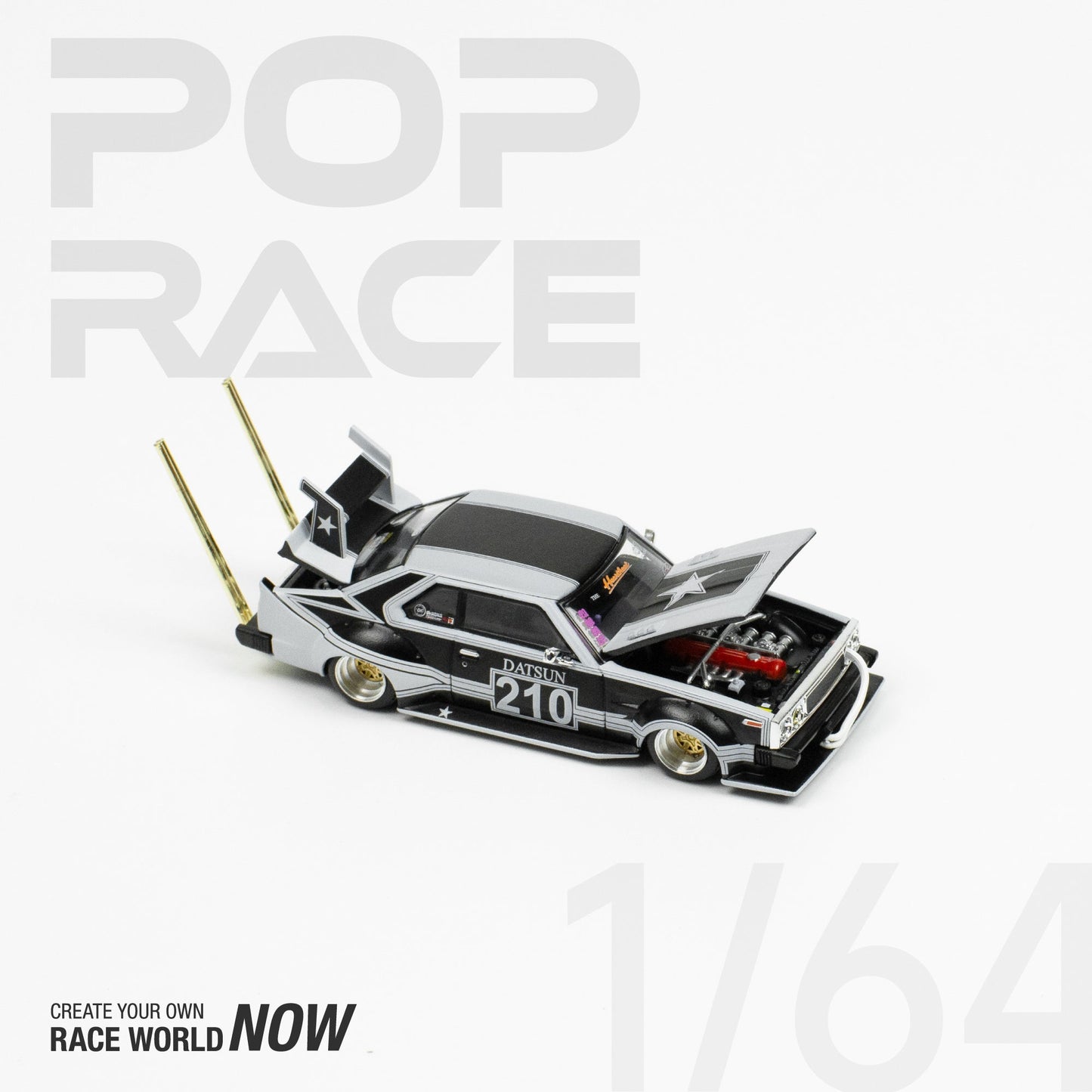 (Pre-Order) Skyline C210 Kaido Racer - Bosozoku Style Matte Black Pop Race - Big J's Garage