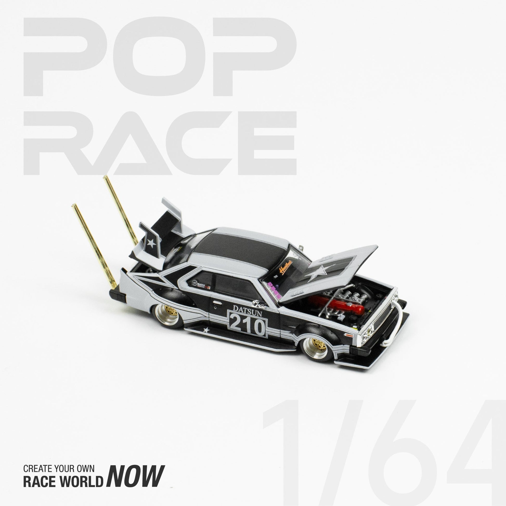 (Pre-Order) Skyline C210 Kaido Racer - Bosozoku Style Matte Black Pop Race - Big J's Garage