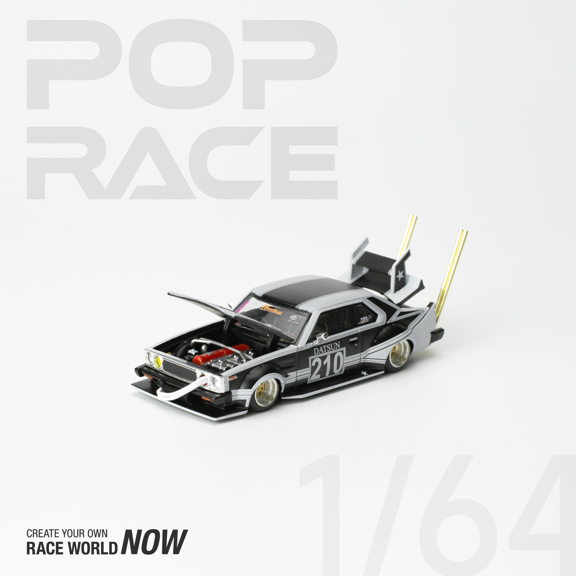 (Pre-Order) Skyline C210 Kaido Racer - Bosozoku Style Matte Black Pop Race - Big J's Garage