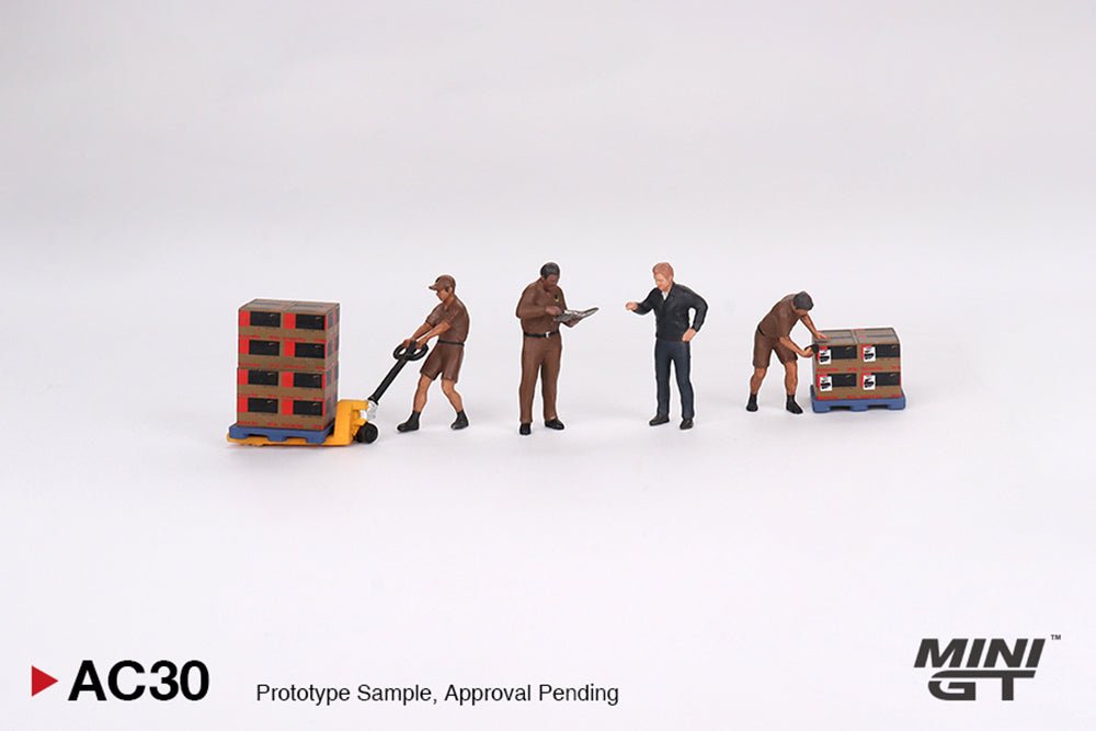 (Pre-Order) UPS Driver and Workers Figure Set Mini GT - Big J's Garage